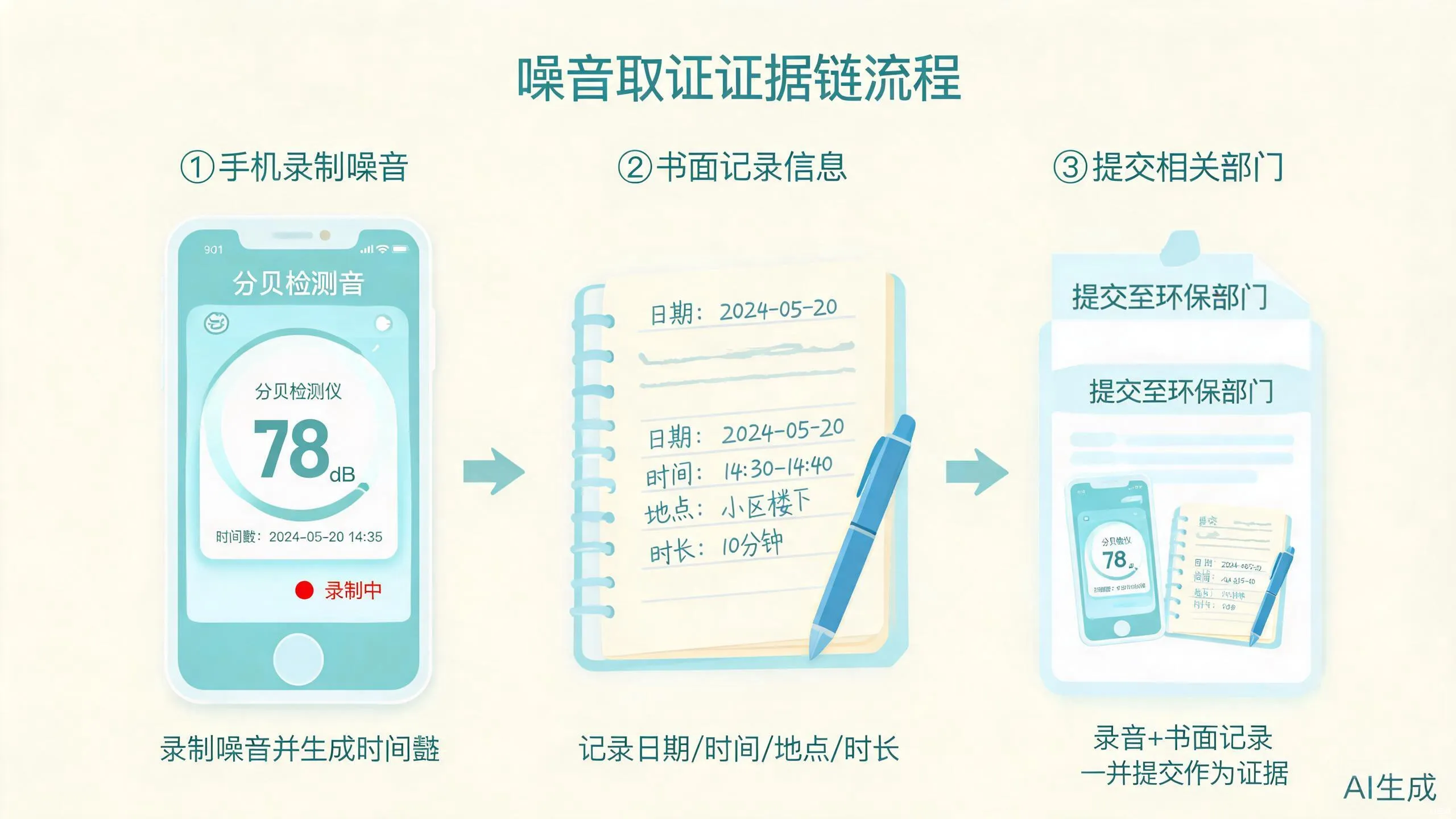 手机噪音取证证据链搭建流程